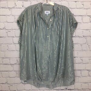 Koch Blue Shimmer Striped Popover Size S Oversized